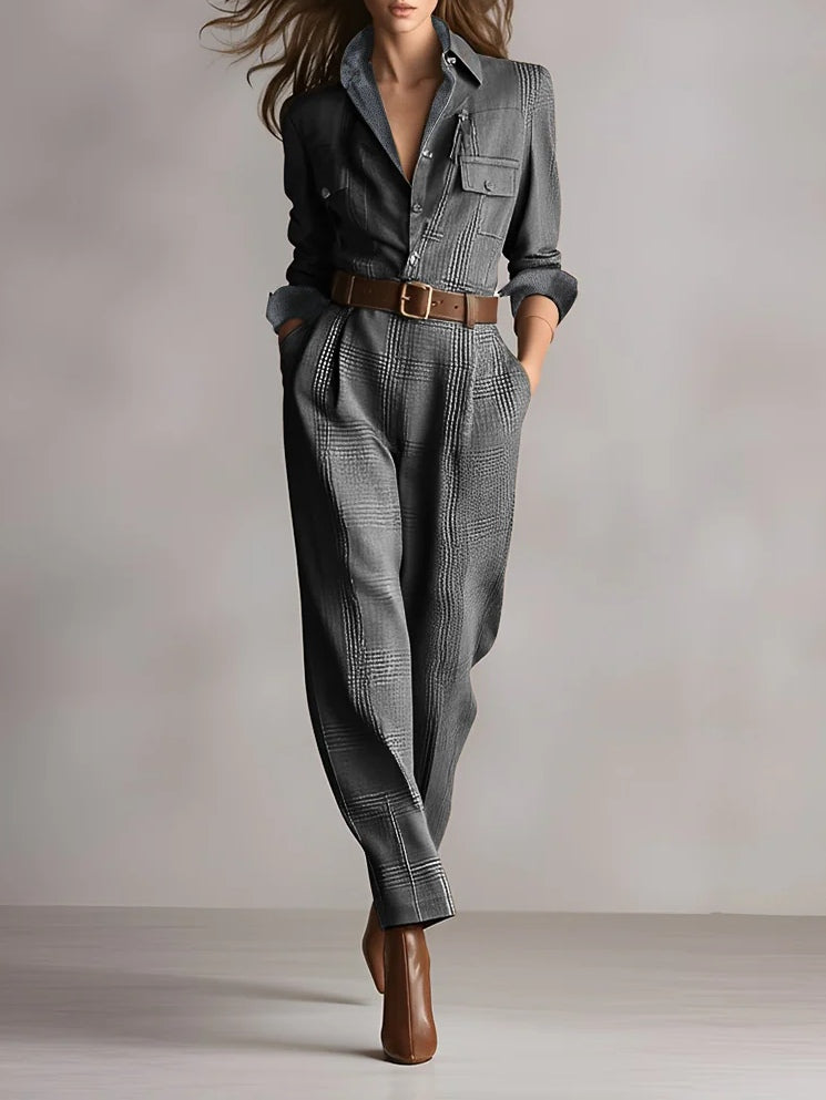 Anna™ - Elegant Plaid Jumpsuit