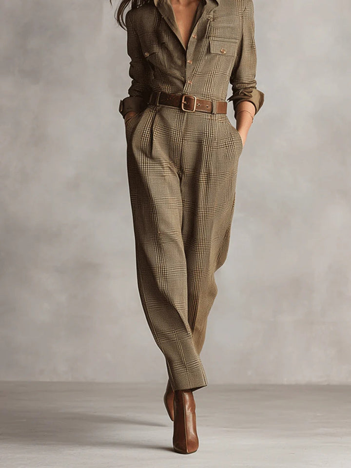Anna™ - Elegant Plaid Jumpsuit