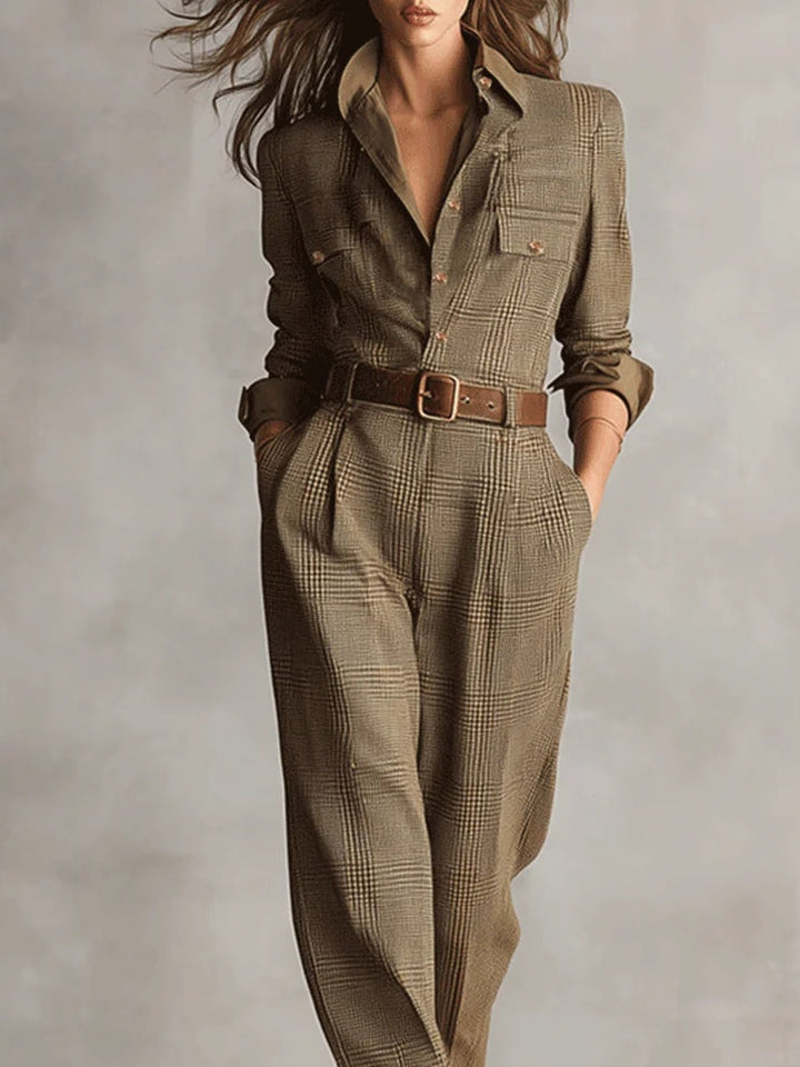 Anna™ - Elegant Plaid Jumpsuit