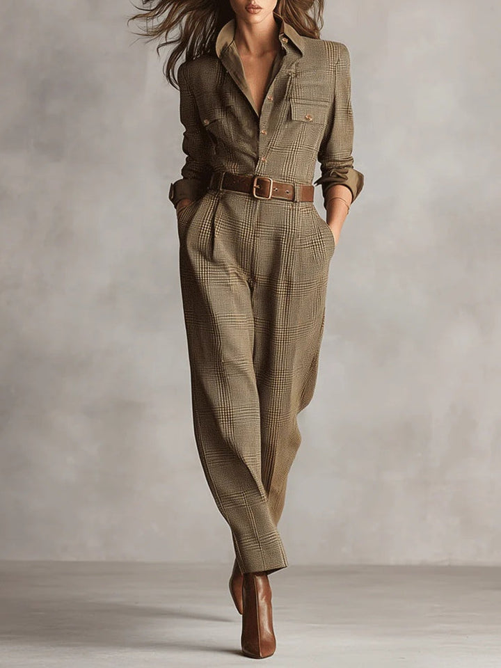 Anna™ - Elegant Plaid Jumpsuit