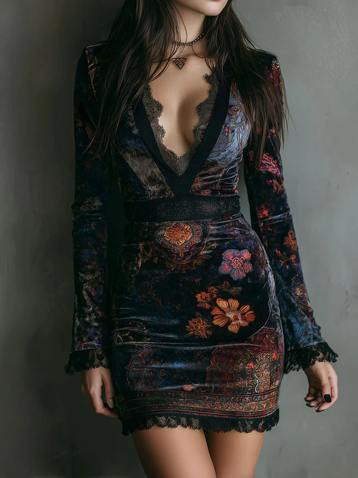 Biana™ | Elegant Velvet Mini Dress