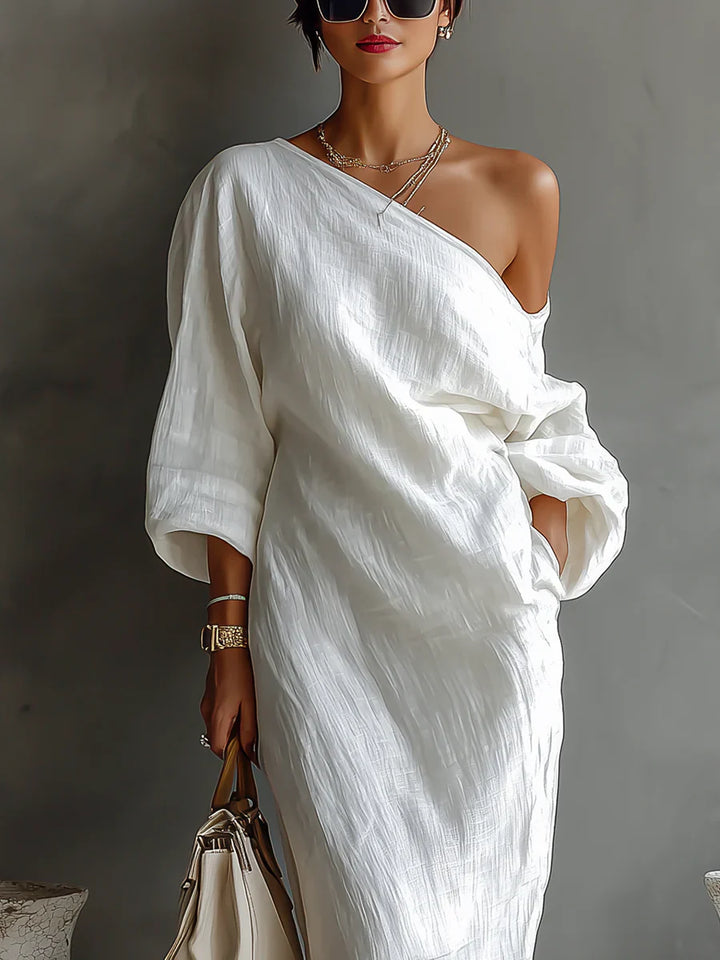 Melisa | Asymmetric maxi dress, elegant and fluid