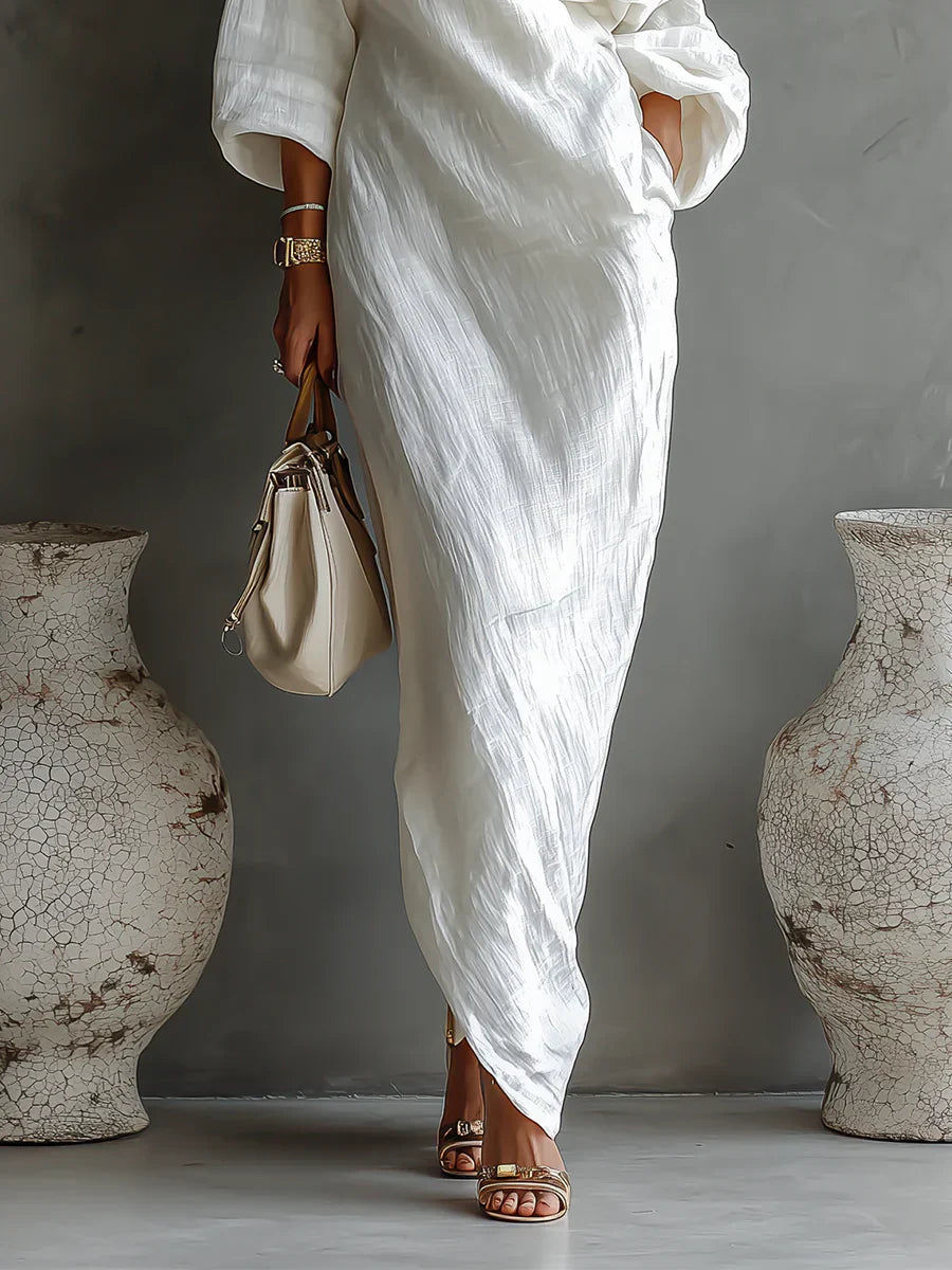 Melisa | Asymmetric maxi dress, elegant and fluid
