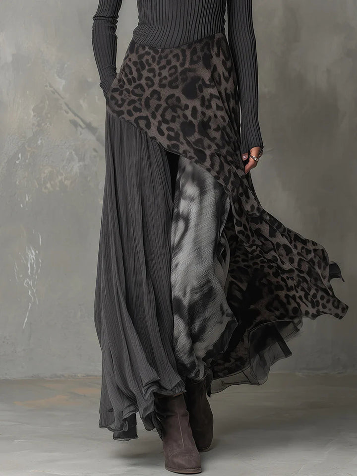 Mirexa™ | Leapord Print Striped Dress