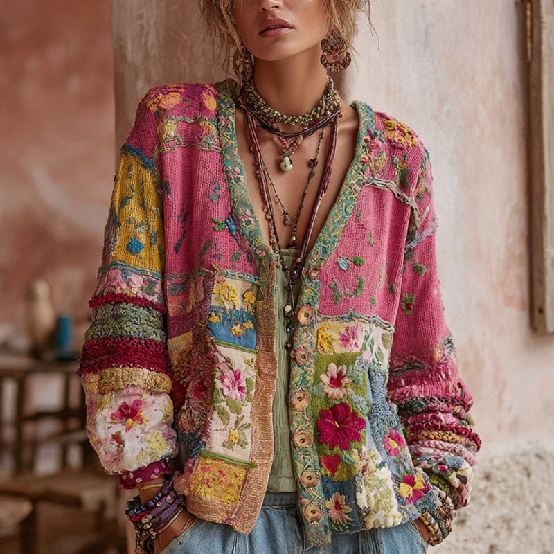 Elowen | Bohemian Patchwork Cardigan