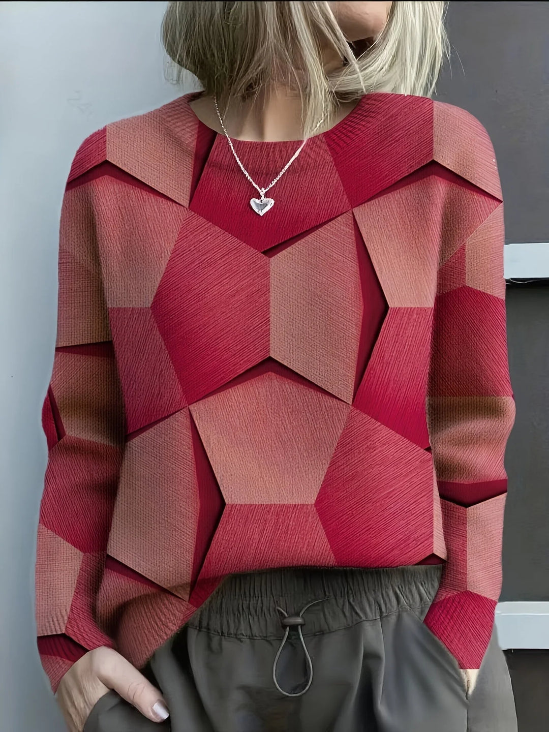 Serinae™ | Artistic Geometric Print Sweatshirt
