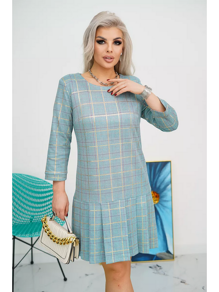 Savelle™ | Plaid Cheque Print Dress