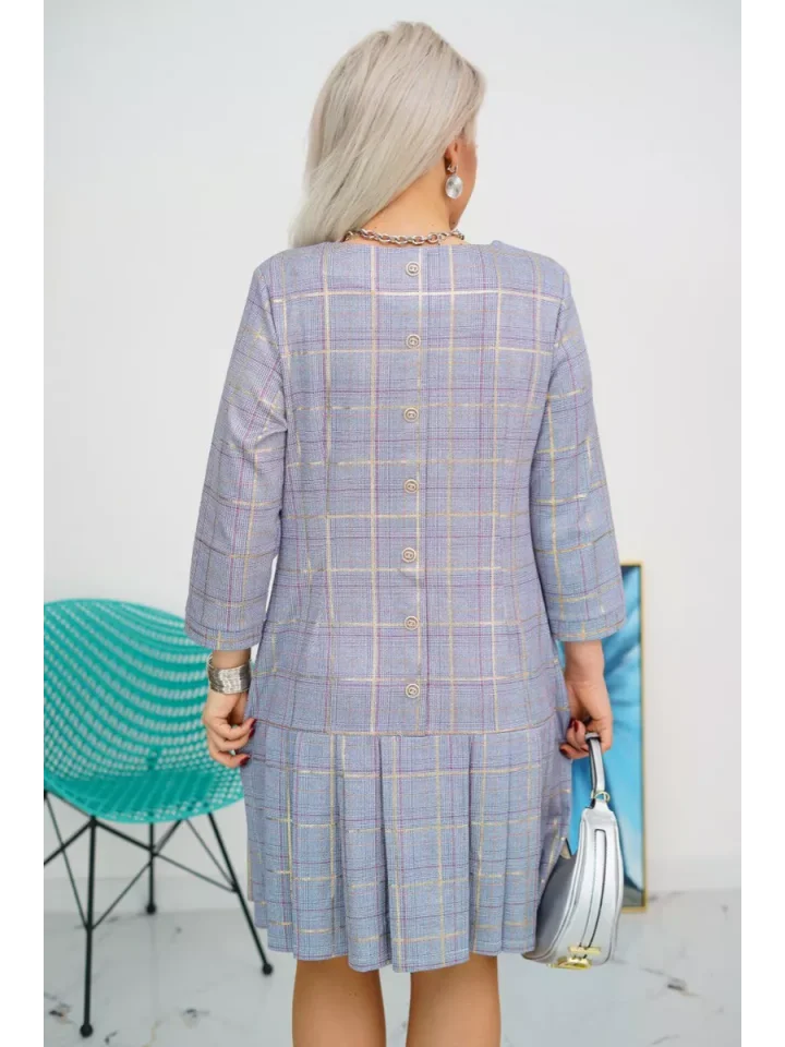 Savelle™ | Plaid Cheque Print Dress