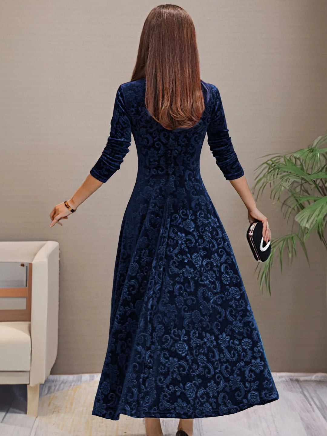 Elsynne™ | Velvet V-neck Dress