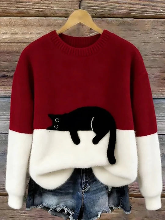 Elsyne™ | Cozy Cat print Sweater