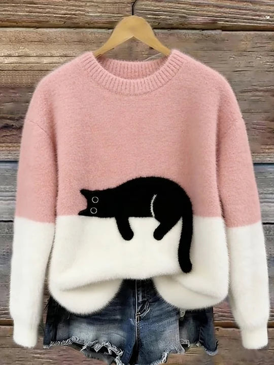 Elsyne™ | Cozy Cat print Sweater
