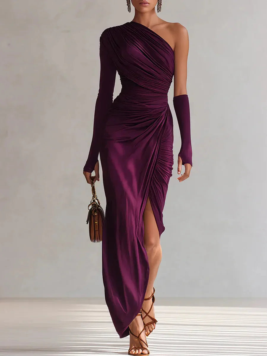 Caloria™ | Asymmettric Draped Maxi Dress
