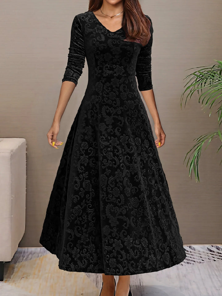 Elsynne™ | Velvet V-neck Dress