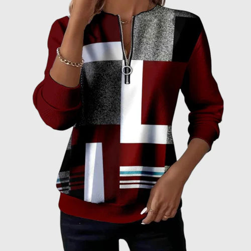 Chesly™ | Pattern Sweater with Zipper