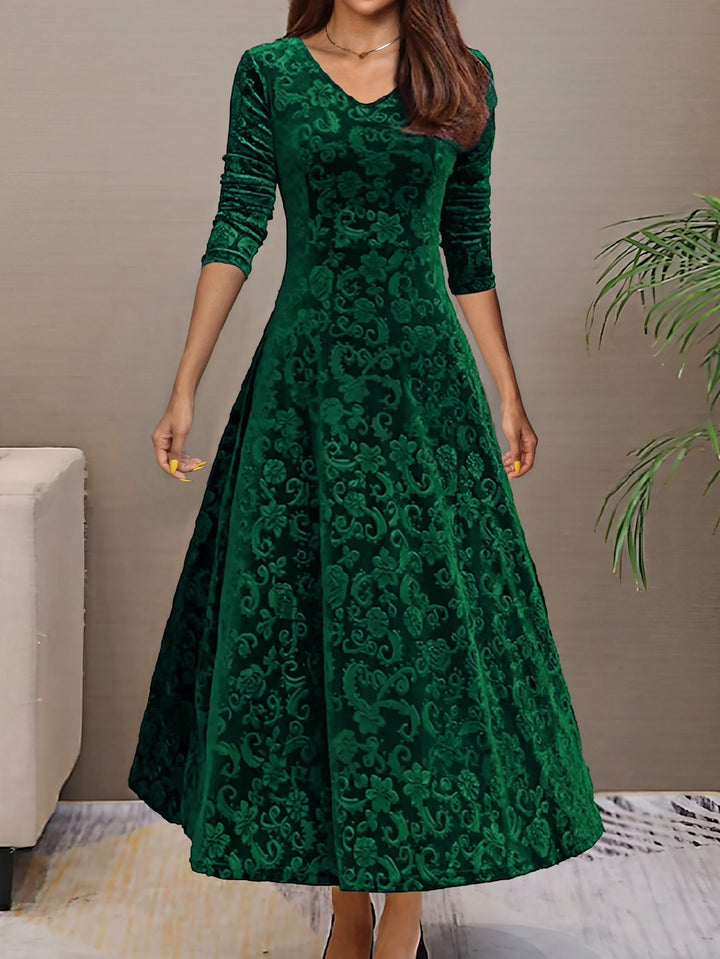 Elsynne™ | Velvet V-neck Dress