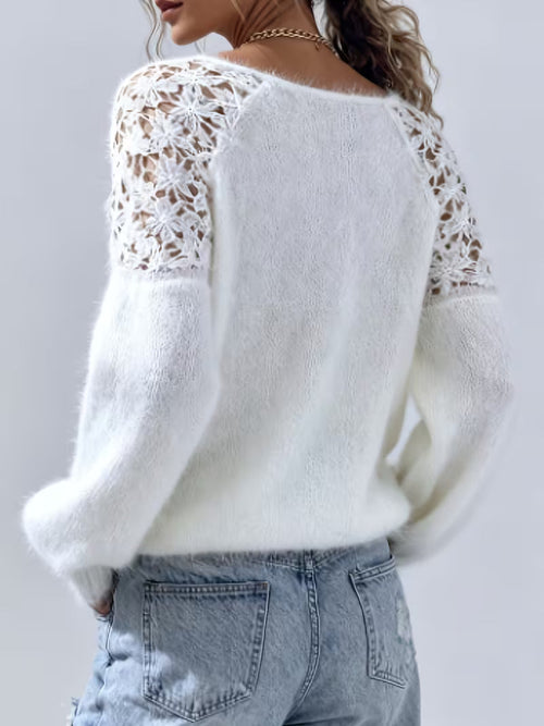 Avalyn™ | Lace Panel Knit Sweater
