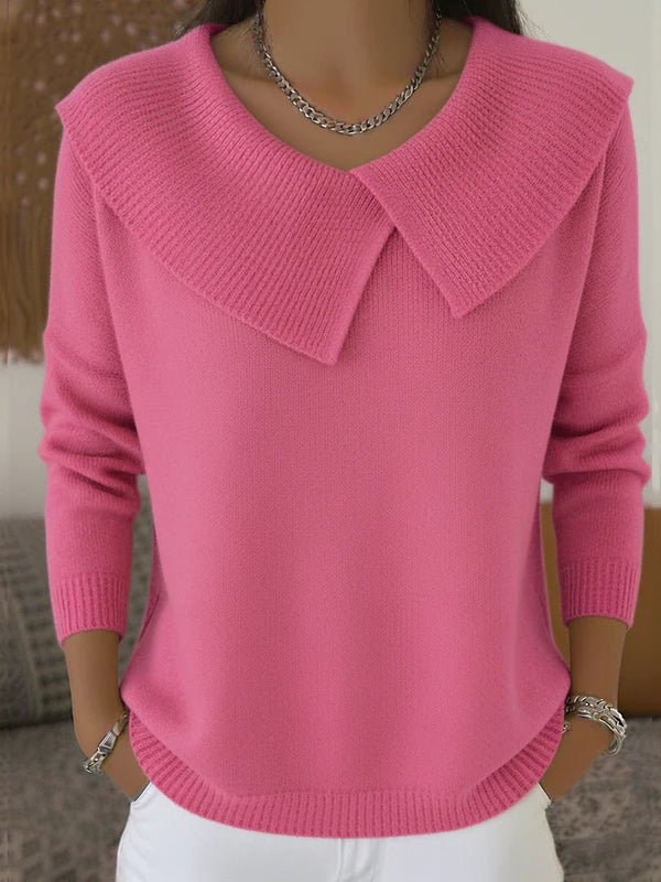 Vionelle™ | Draped Knit Collared Sweater