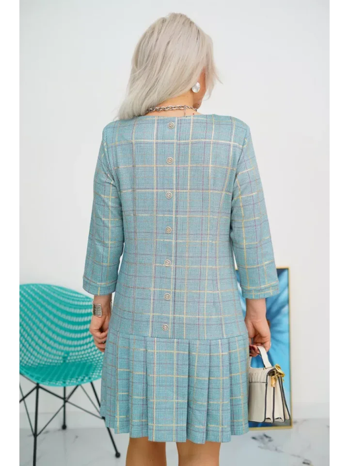 Savelle™ | Plaid Cheque Print Dress