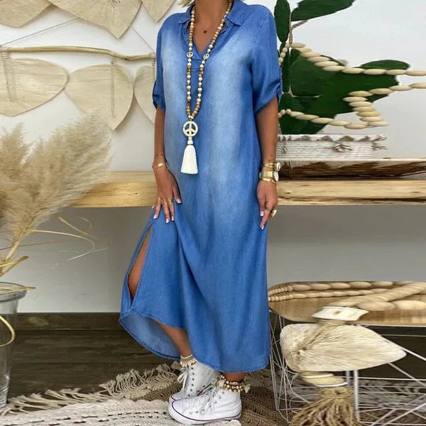 Selinae™ | Casual Denim Style Midi Dress