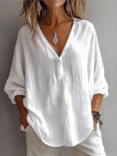 Elowara™ | Loose V-neck Blouse