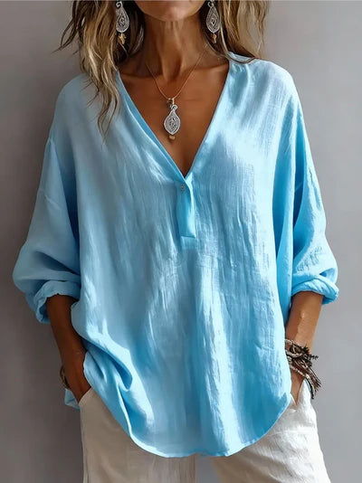 Elowara™ | Loose V-neck Blouse