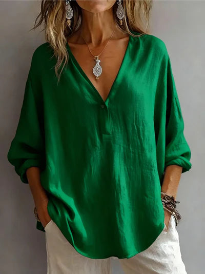 Elowara™ | Loose V-neck Blouse