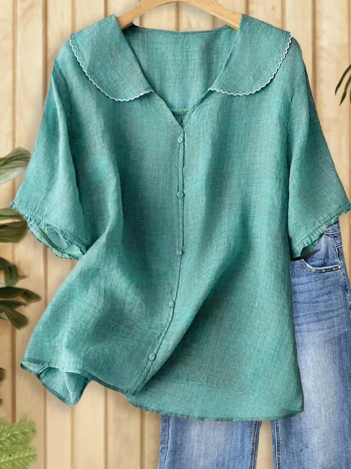 Qelyssa™ | Chic Vintage Collar Blouse