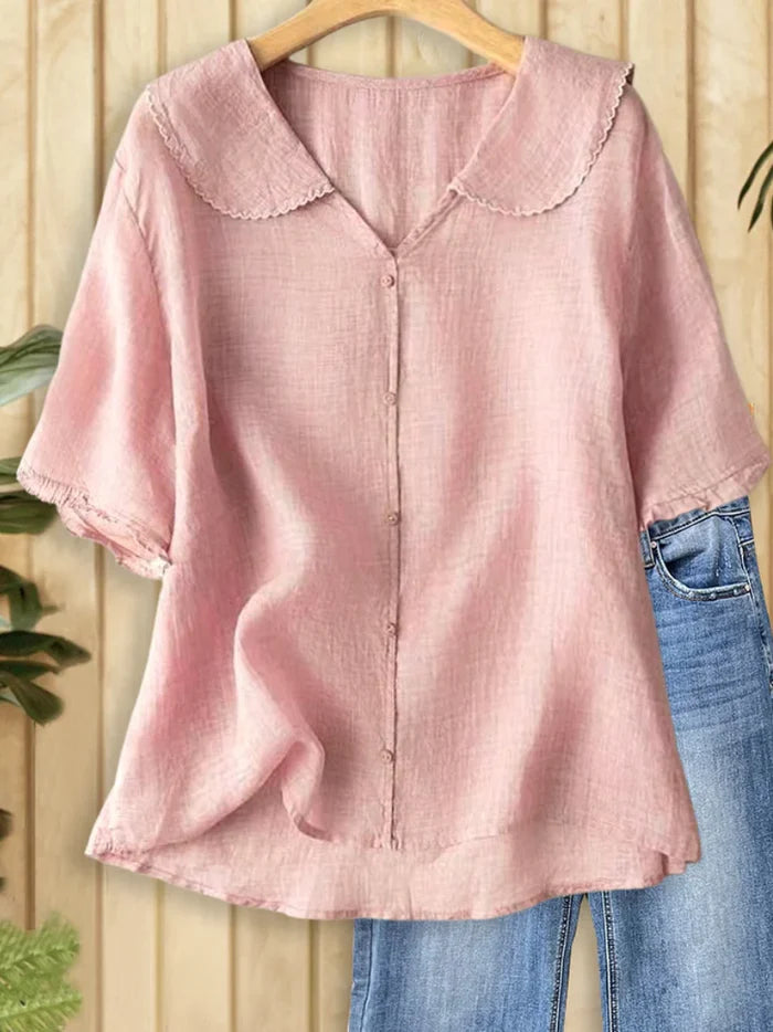 Qelyssa™ | Chic Vintage Collar Blouse