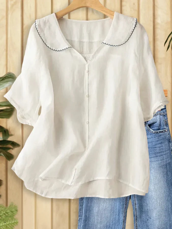 Qelyssa™ | Chic Vintage Collar Blouse