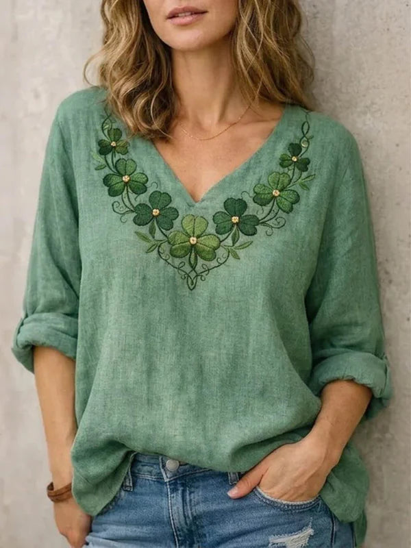 Caroline™ | Relaxed Fit V-Neck Blouse