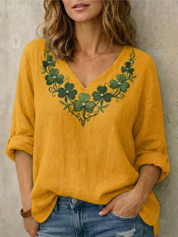 Caroline™ | Relaxed Fit V-Neck Blouse