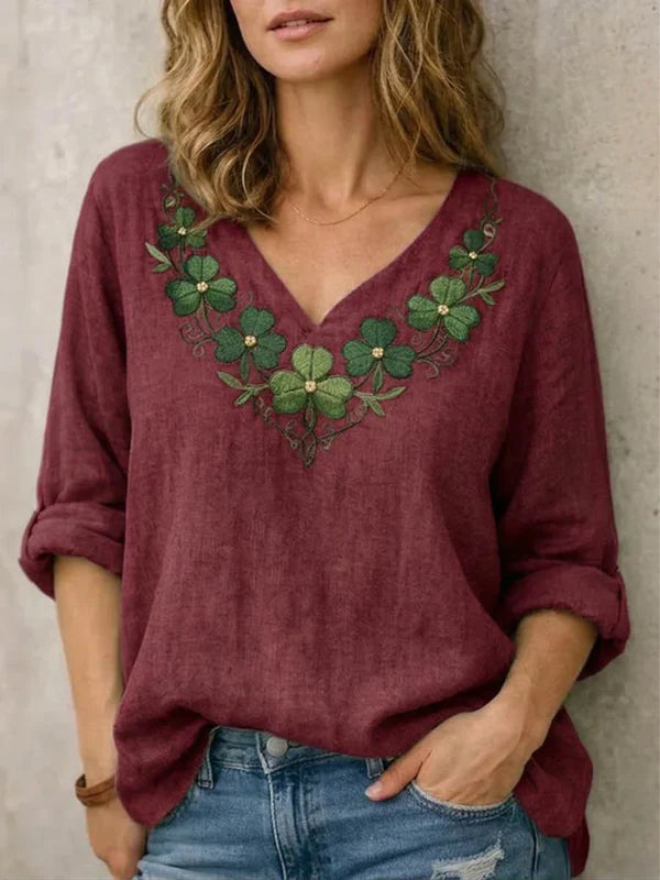 Caroline™ | Relaxed Fit V-Neck Blouse