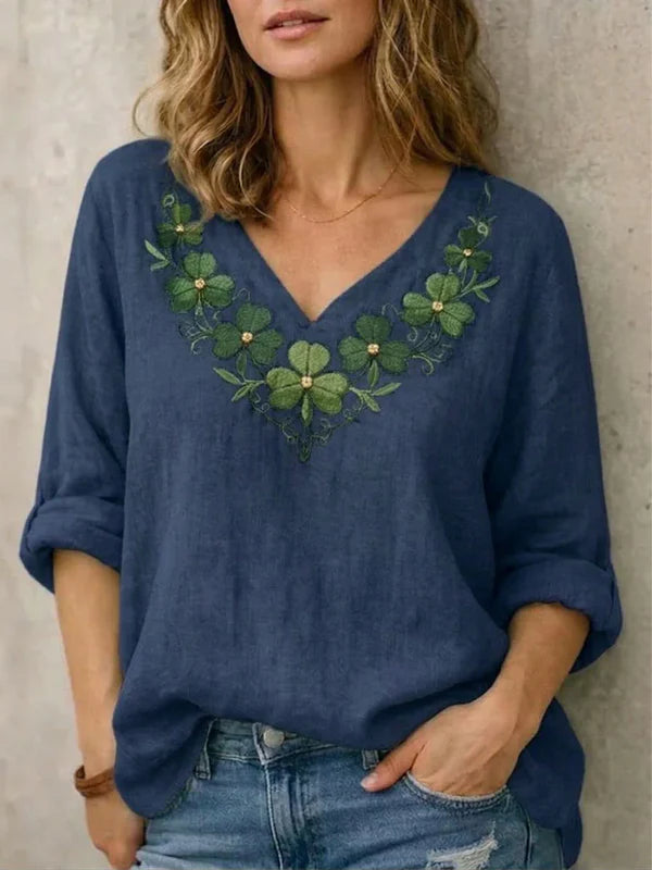 Caroline™ | Relaxed Fit V-Neck Blouse
