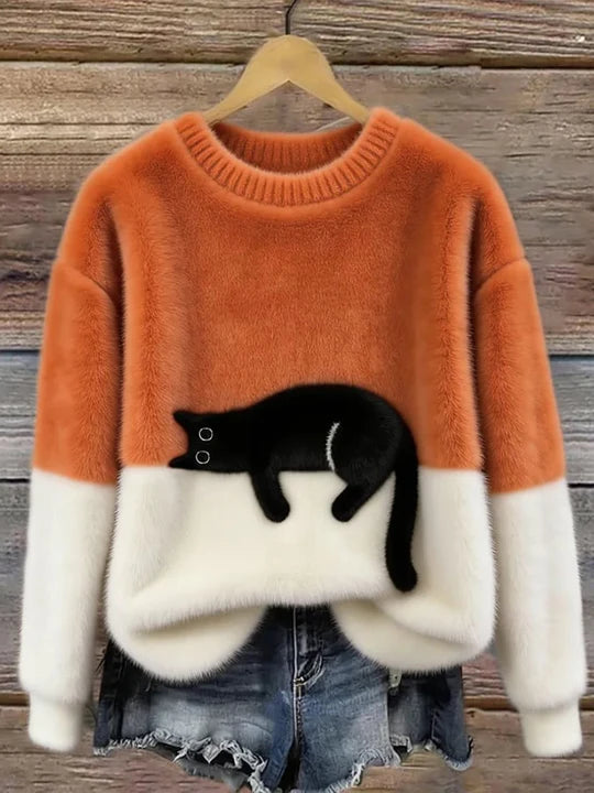 Elsyne™ | Cozy Cat print Sweater