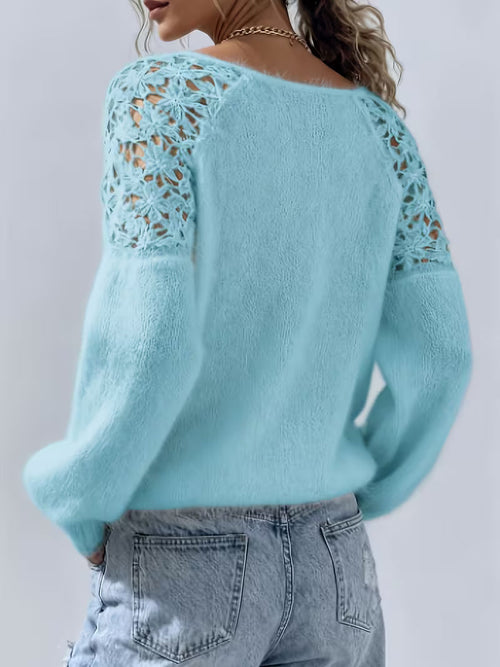 Avalyn™ | Lace Panel Knit Sweater