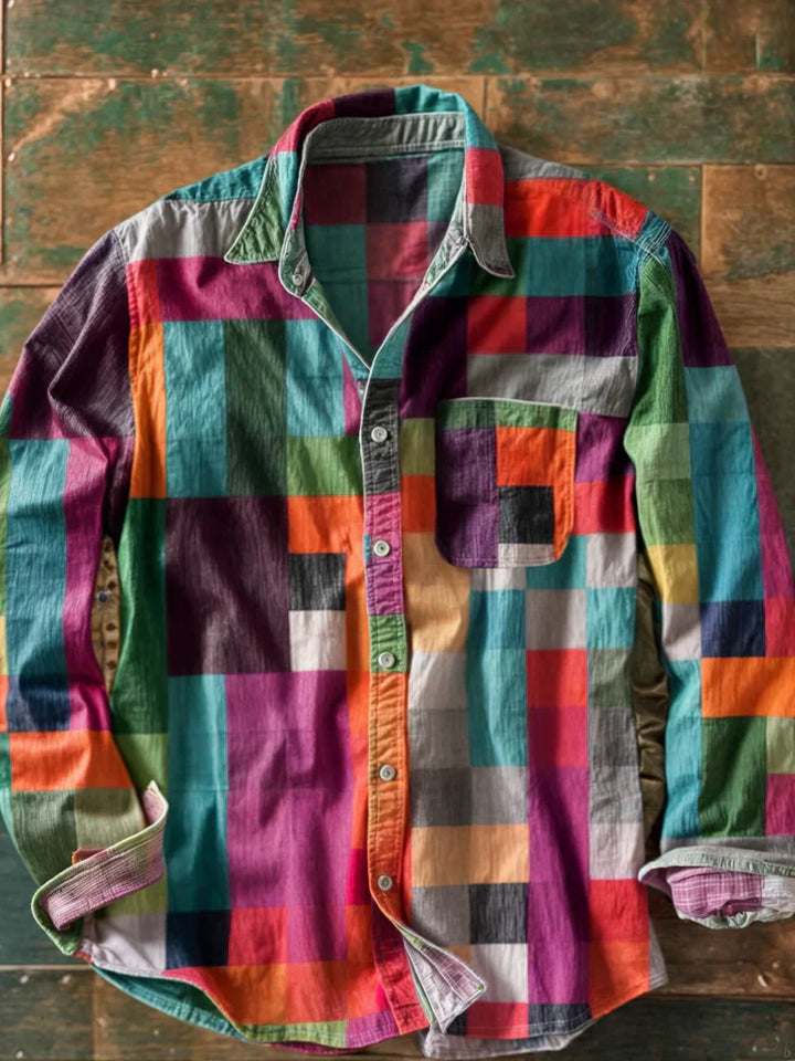 Deylan™ | Colour Block Print Shirt