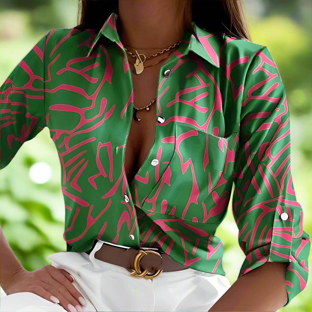 Lareina™ | Timeless Green Blouse