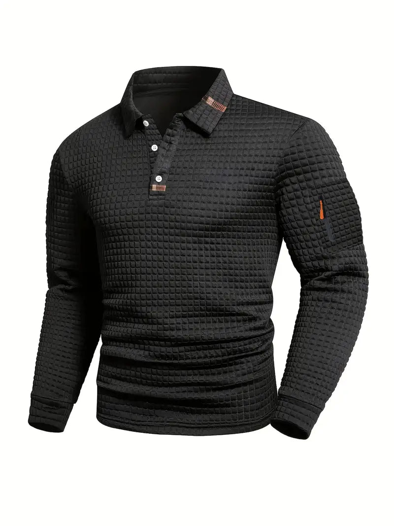 Byron™ | Textured Long Sleeve Polo Shirt
