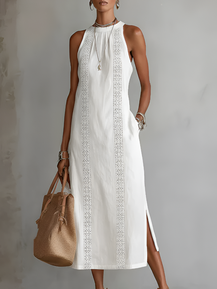 JIMENA | Linen-Textured Midi Dress
