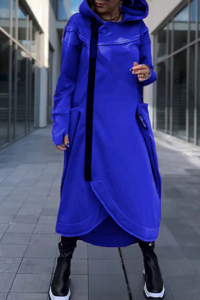 Xina™ | Long Sleeve Asymmetric Hooded Dress