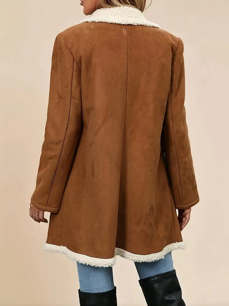 Quinla™ | Double-breasted Shearling Collar Coat