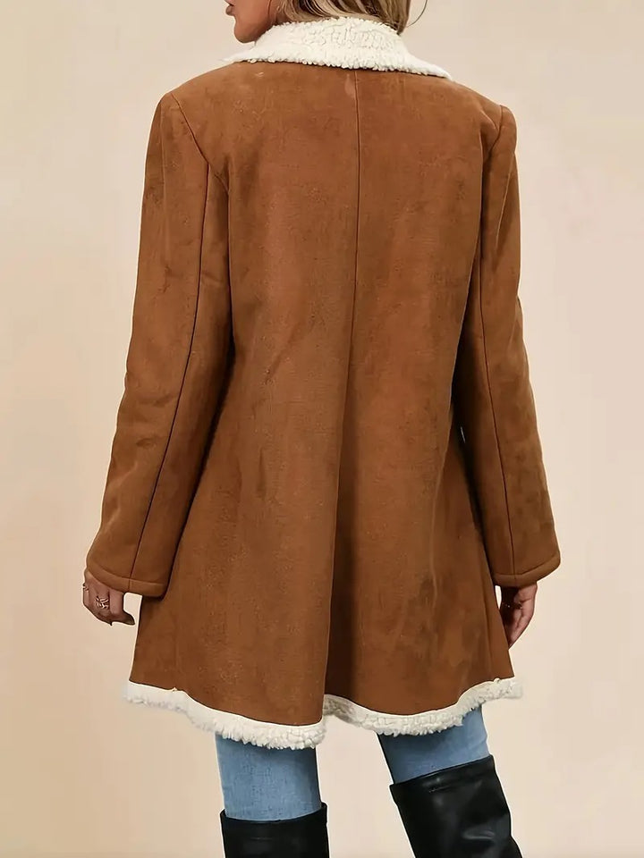 Quinla™ | Double-breasted Shearling Collar Coat
