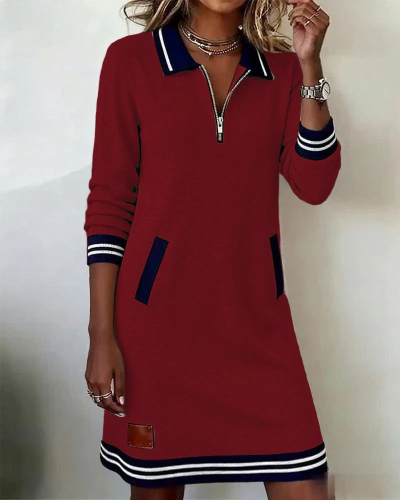 Elena™ | Long Sleeve Cotton Dress