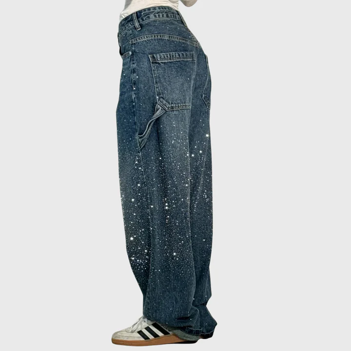 Aimee™ | Starry Denim Wide-Leg Jeans