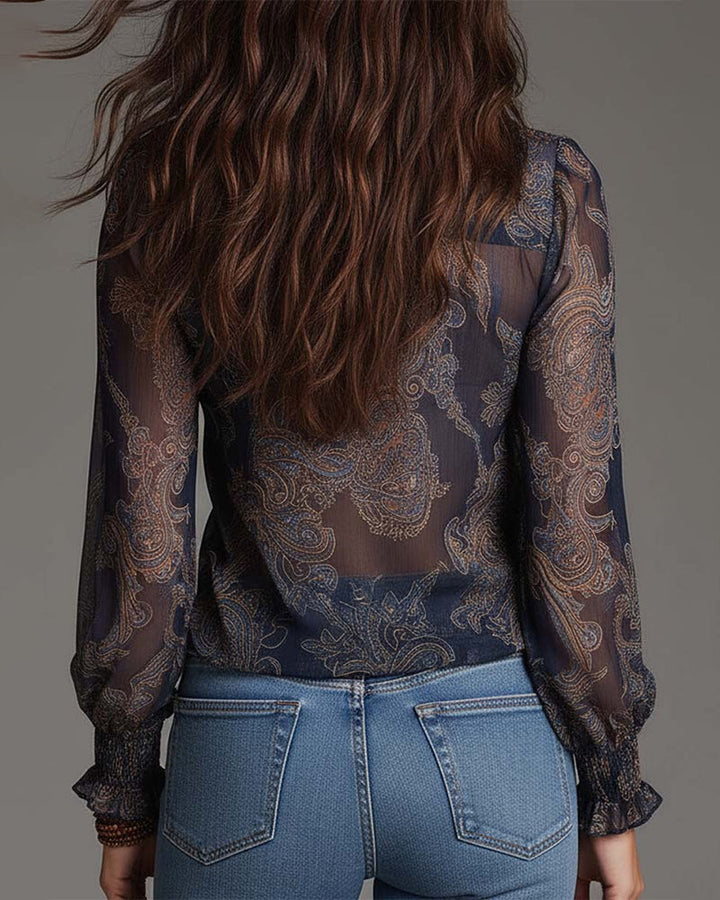 Katie™ | Elegant Blouse with Half-Zip and Ruffles