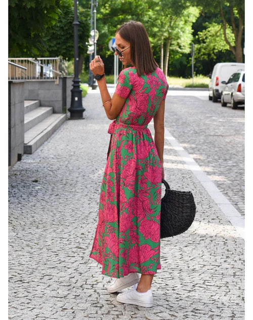 Selyndra™ | Chic Short Sleeve Wrap Dress