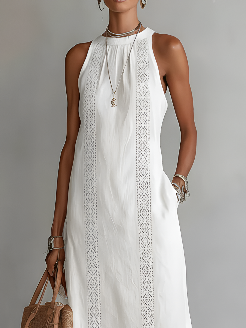 JIMENA | Linen-Textured Midi Dress