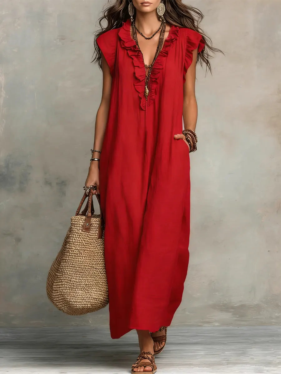 Camélia | Long Bohemian Linen Dress
