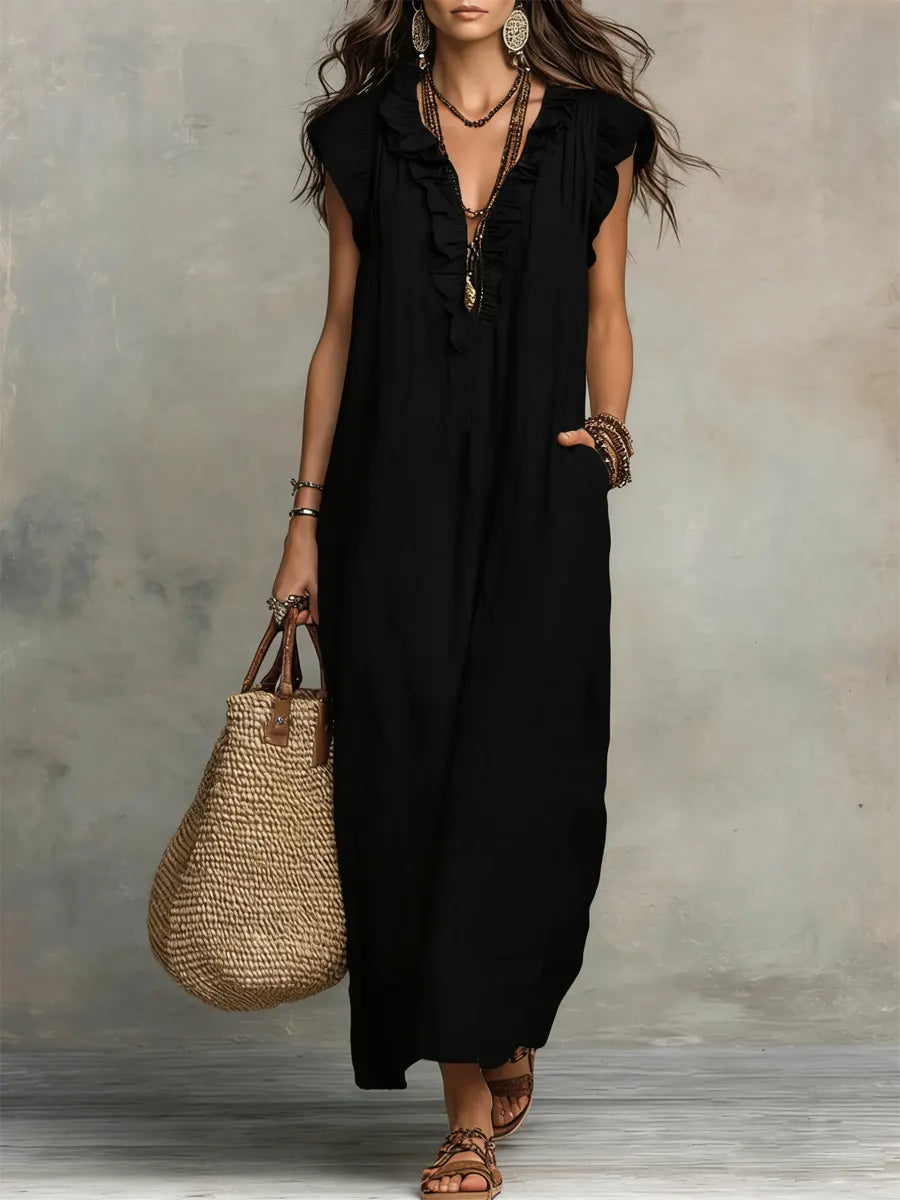 Camélia | Long Bohemian Linen Dress