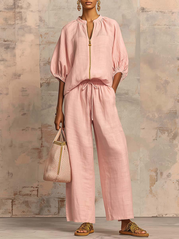 Léonie | Elegant Linen Two-Piece Set
